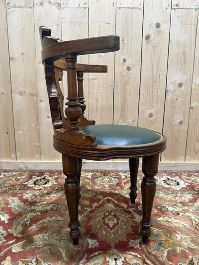 Napoleon III walnut office armchair