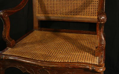 Regency cane armchair 18th century