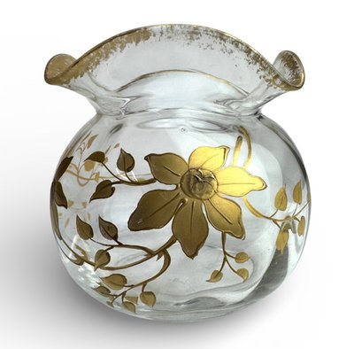 Saint Louis - Kugelvase, verziert mit Clematis