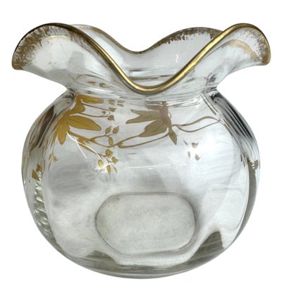 Saint Louis - Kugelvase, verziert mit Clematis