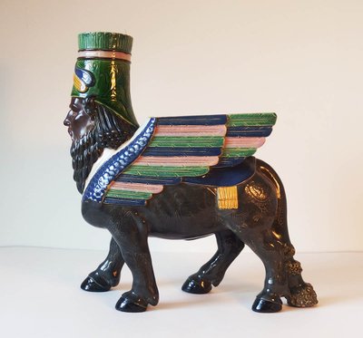 Lamassu earthenware vase