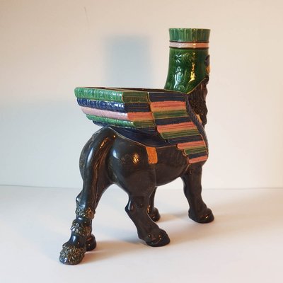 Lamassu earthenware vase