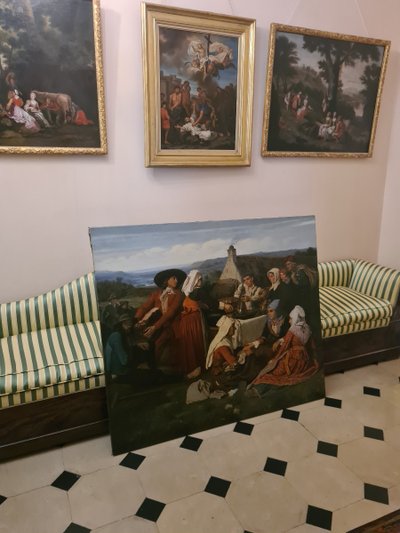 Pierre Charles POUSSIN (1819-1904) La fête des mendiants - daté signé 1855 - 119 x 139cm 