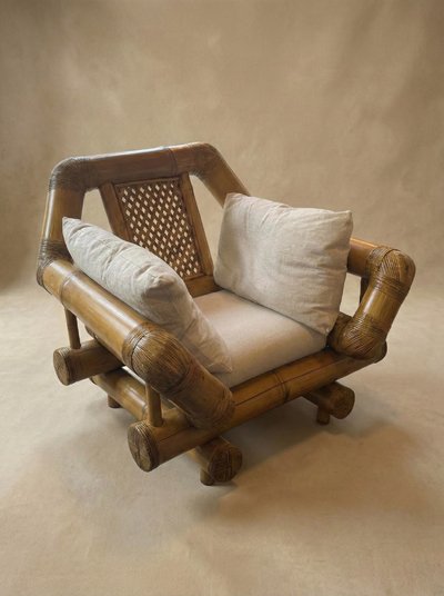 1980s Bamboo Living Room Set