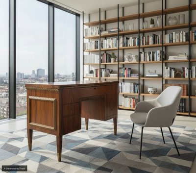 Bureau plaqué en palissandre, début du XIXe siècle