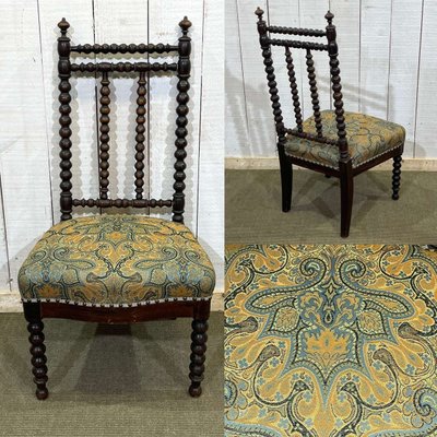 Chaise en bois tourné et placage de palissandre, début XXème