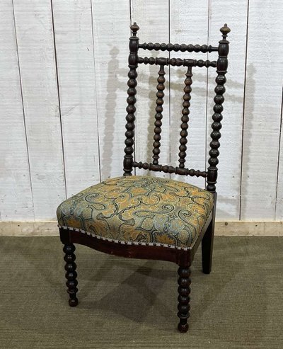 Chaise en bois tourné et placage de palissandre, début XXème