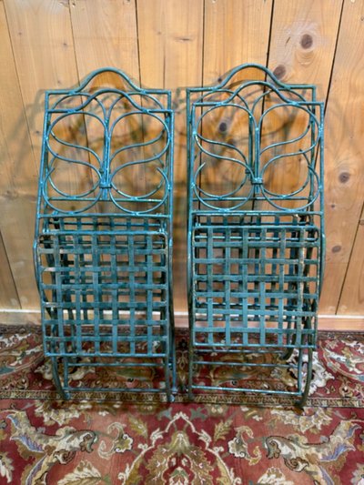 Série de 4 chaises de jardin en métal
