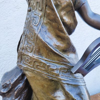E Villanis, Mélodie, H76cm, bronze signé, XIXème siècle