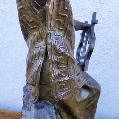 E Villanis, Mélodie, H76cm, bronze signé, XIXème siècle