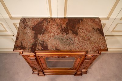 Credenza alta in noce, fine XIX secolo