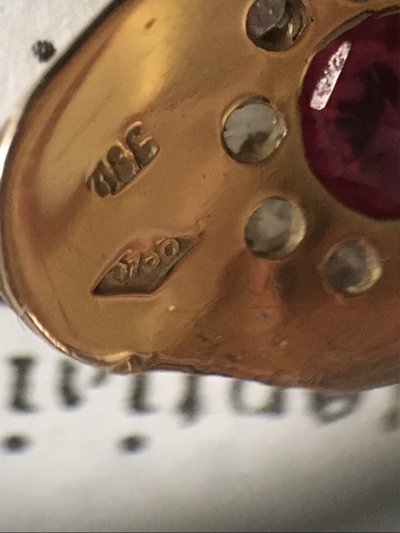 Anello antico in oro rosa 18 carati a forma di serpente