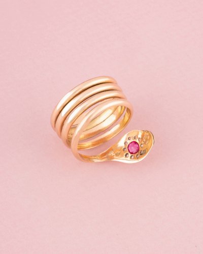 Anello antico in oro rosa 18 carati a forma di serpente