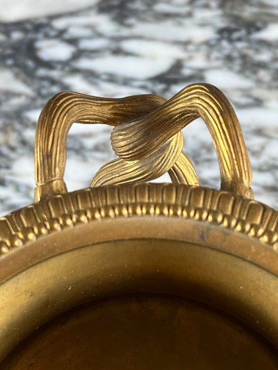 Large Pompeian Bowl With Two Bronze Handles, 19th Century