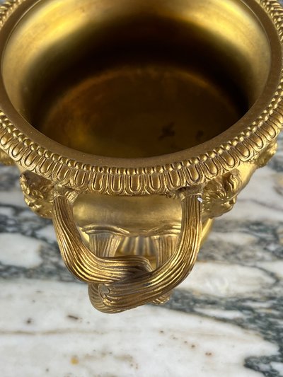 Large Pompeian Bowl With Two Bronze Handles, 19th Century