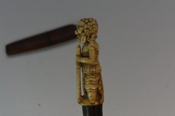 Indonesia Ritual Knife Carved Handle Divinity 19th century