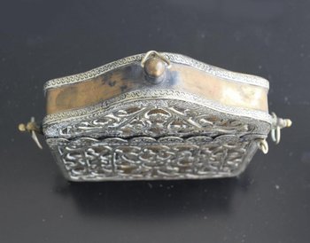 Porta Corano in ottone e argento del XIX secolo