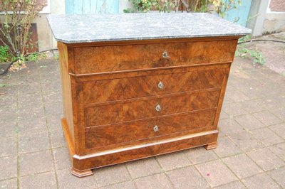 Commode Secrétaire époque Louis-Philippe en noyer 19e siècle