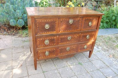 Commode Secrétaire époque Louis XVI Noyer 18e Siècle