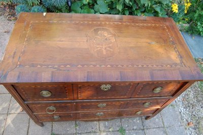 Commode Secrétaire époque Louis XVI Noyer 18e Siècle