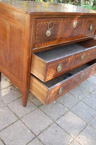 Commode Secrétaire époque Louis XVI Noyer 18e Siècle