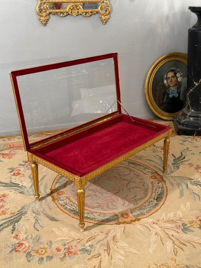 Präsentationsmöbel aus vergoldetem Holz im Stil Louis XVI, Ende des 19. Jahrhunderts