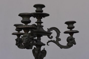 Paire De Candélabres d'Aprés Un Modèle d'André Charles Boulle Ep XIXéme