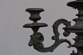 Paire De Candélabres d'Aprés Un Modèle d'André Charles Boulle Ep XIXéme