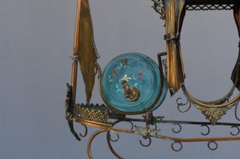 Rare Gondola Liqueur Cellar 19th century In Brass (incomplete)