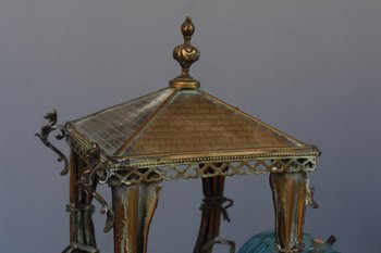 Rare Gondola Liqueur Cellar 19th century In Brass (incomplete)