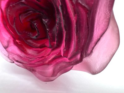 Ewige Rose Bordeauxrot DAUM Stiel Gold 24 Karat