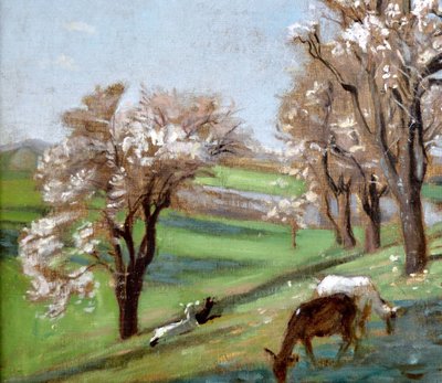 GRIVOLAS Pierre (1823-1906) "Herd of goats on the Ventoux" Provence Avignon Paris Sault