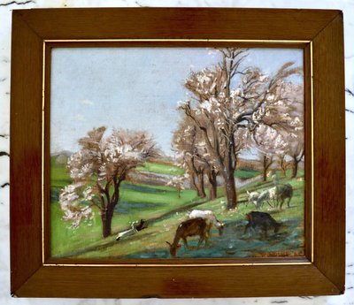 GRIVOLAS Pierre (1823-1906) "Herd of goats on the Ventoux" Provence Avignon Paris Sault