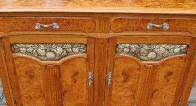 Jugendstil Buffet aus Eiche und Ulmenholz, 1900, Nancy Schule