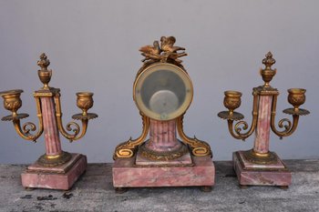Louis XVI Style Bronze And Marble Trim Fleur De Pécher 19th century