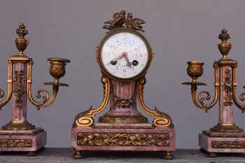 Louis XVI Style Bronze And Marble Trim Fleur De Pécher 19th century
