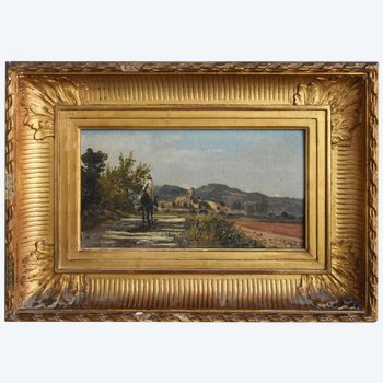 Muleteer Returning to the Provencal Village By Paul Guigou (1834-1871)