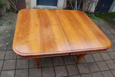 Napoleon III table, walnut, Louis XV style, late 19th century