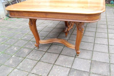 Napoleon III table, walnut, Louis XV style, late 19th century