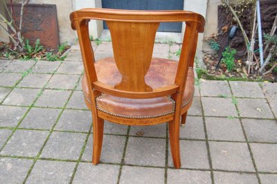 Fauteuil de bureau Napoléon III en acajou