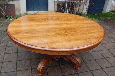 Large Napoleon III table, walnut, late 19th century, seats 20 with 6 extensions