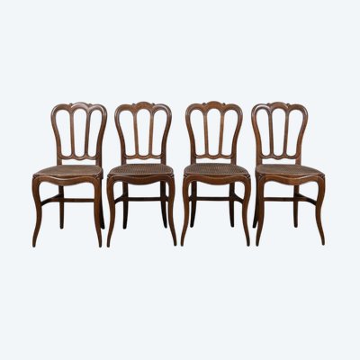 Suite von 4 Stühlen in Eiche, Louis XV Geschmack - 2. Hälfte XIX.