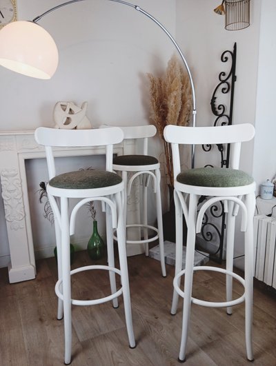Tabourets haut blanc lot de 3