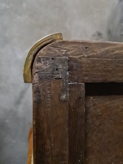 Credenza o enfilade in intarsio di rovine e paesaggi - timbro LEMASLE - epoca Luigi XVI