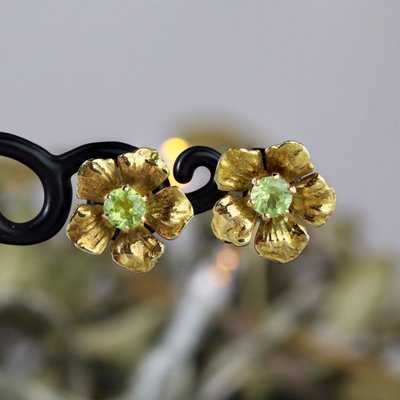 Ohrringe Flöhe Blumen Peridot