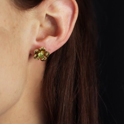 Ohrringe Flöhe Blumen Peridot