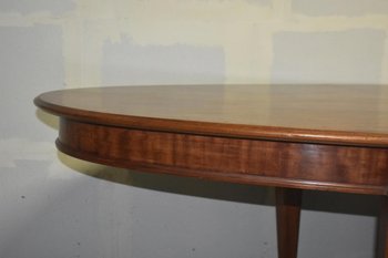             Imposante Table De Conférence 1940 Ovale Pieds Gaine Sabots Laiton            