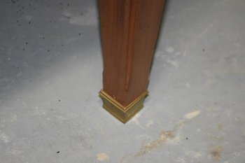             Imposante Table De Conférence 1940 Ovale Pieds Gaine Sabots Laiton            