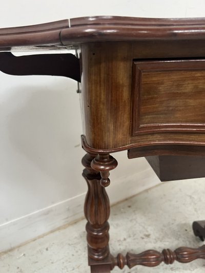 Napoleon period book table in mahogany and veneer 19th century