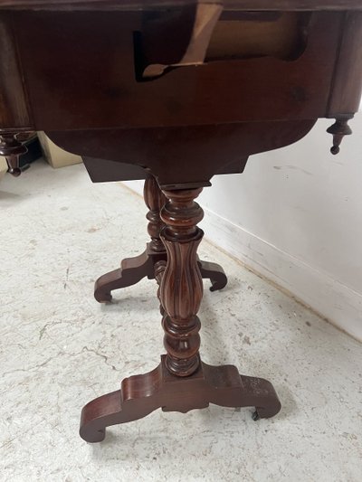 Napoleon period book table in mahogany and veneer 19th century